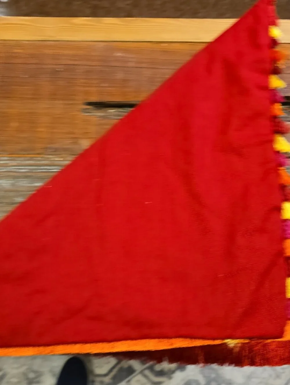 Vibrant Fringe Stripe Throw - Red, Pink, Orange, Yellow